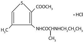 Articaine HCl structural formula
