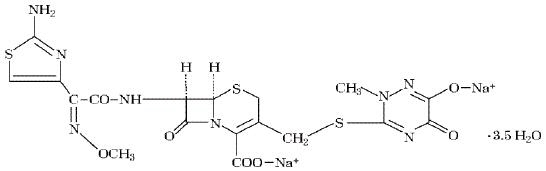 Ceftriaxone sodium structural formula